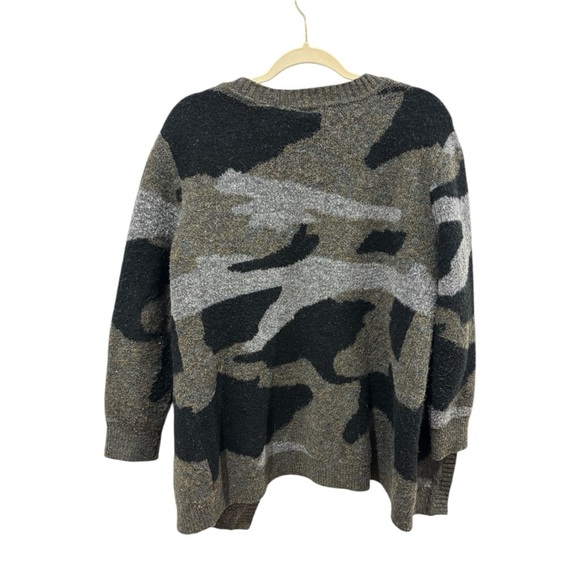 Moth Anthropologie Camo Dark Green Cardigan Size Large - Picture 4 of 8